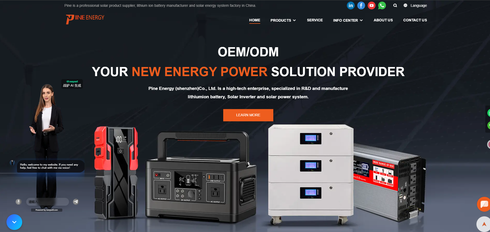 Pine Energy website powered by Talkpage